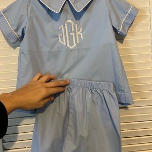 Classic Whimsy light blue short set